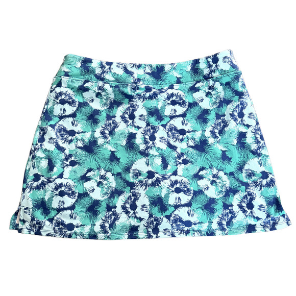 Tranquility Floral skort tennis skort country club Hawaiian theme aqua floral - Picture 2 of 6